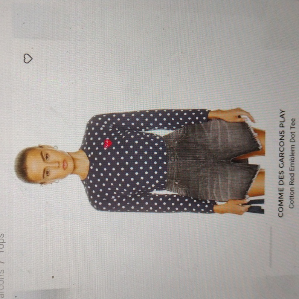 Comme Des Garcons Play Cotton Dot Red Emblem Tee